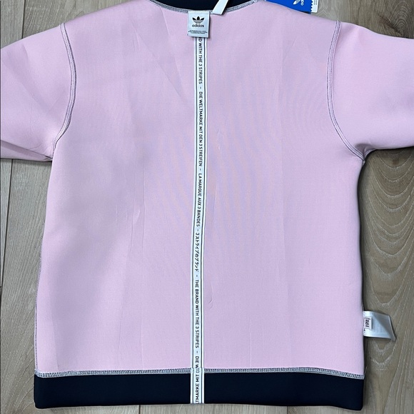 Adidas Women’s Reversible Trefoil Logo Sweatshirt Navy Pink Size Small NEW - Picture 9 of 9